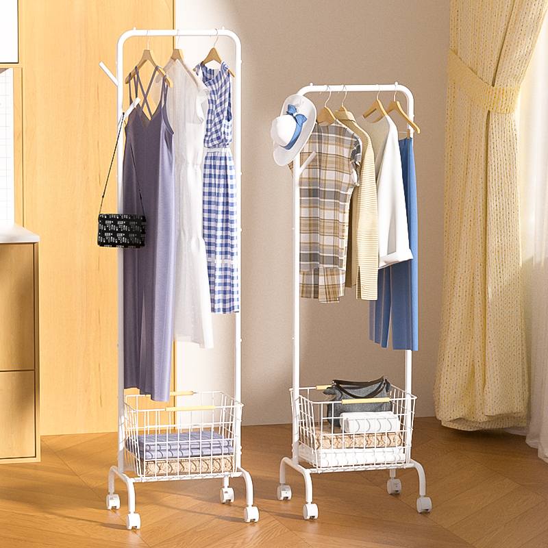 Tendedero de ropa portátil de pie | Almacenamiento de ropa multizona con recubrimiento en polvo de hierro