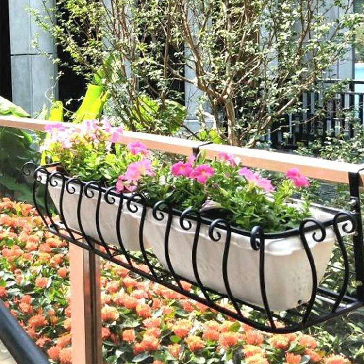Soporte para maceta de hierro resistente a la intemperie para balcón