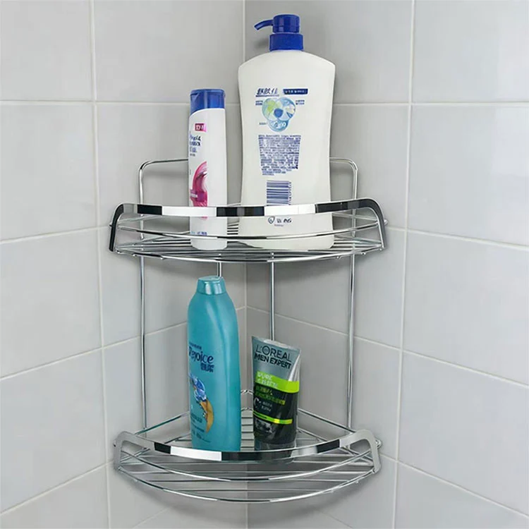 Estante de esquina de metal para baño
