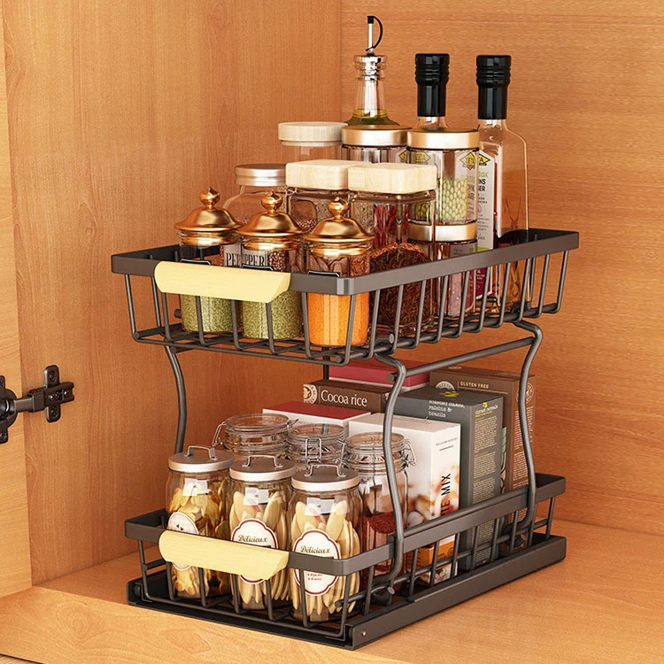 Estante de almacenamiento de cocina extraíble de metal resistente