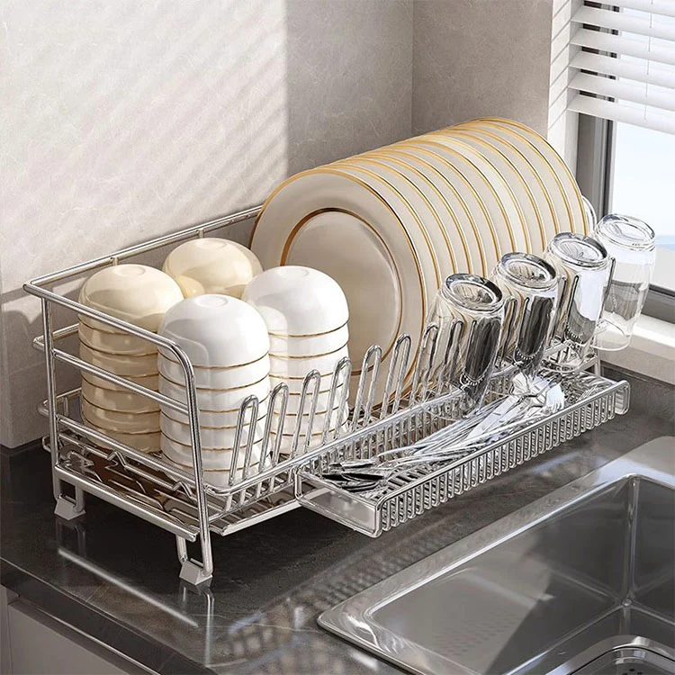 Rejilla para platos de acero inoxidable ajustable sin ensamblaje