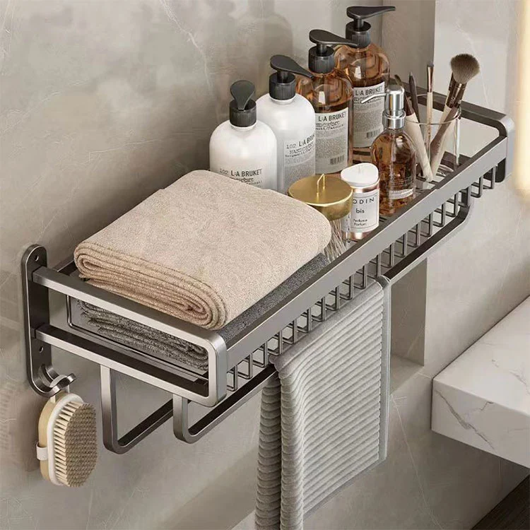 Toallero de pared para baño de metal sin taladro